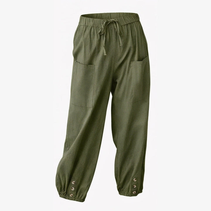 Relaxed Fit Cotton Linen Capris