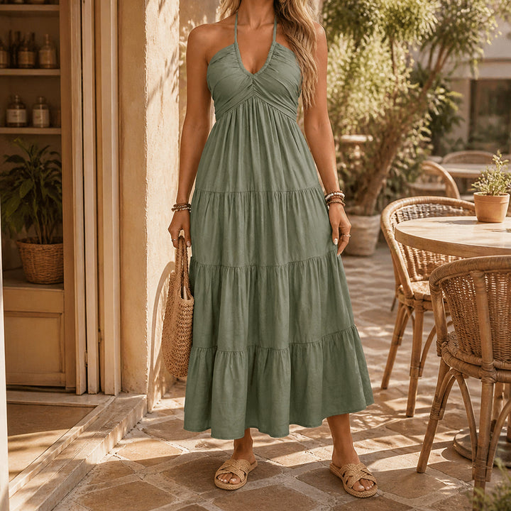 FLOWY HALTER MAXI DRESS FOR EFFORTLESS STYLE