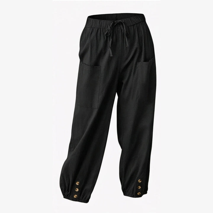 Relaxed Fit Cotton Linen Capris