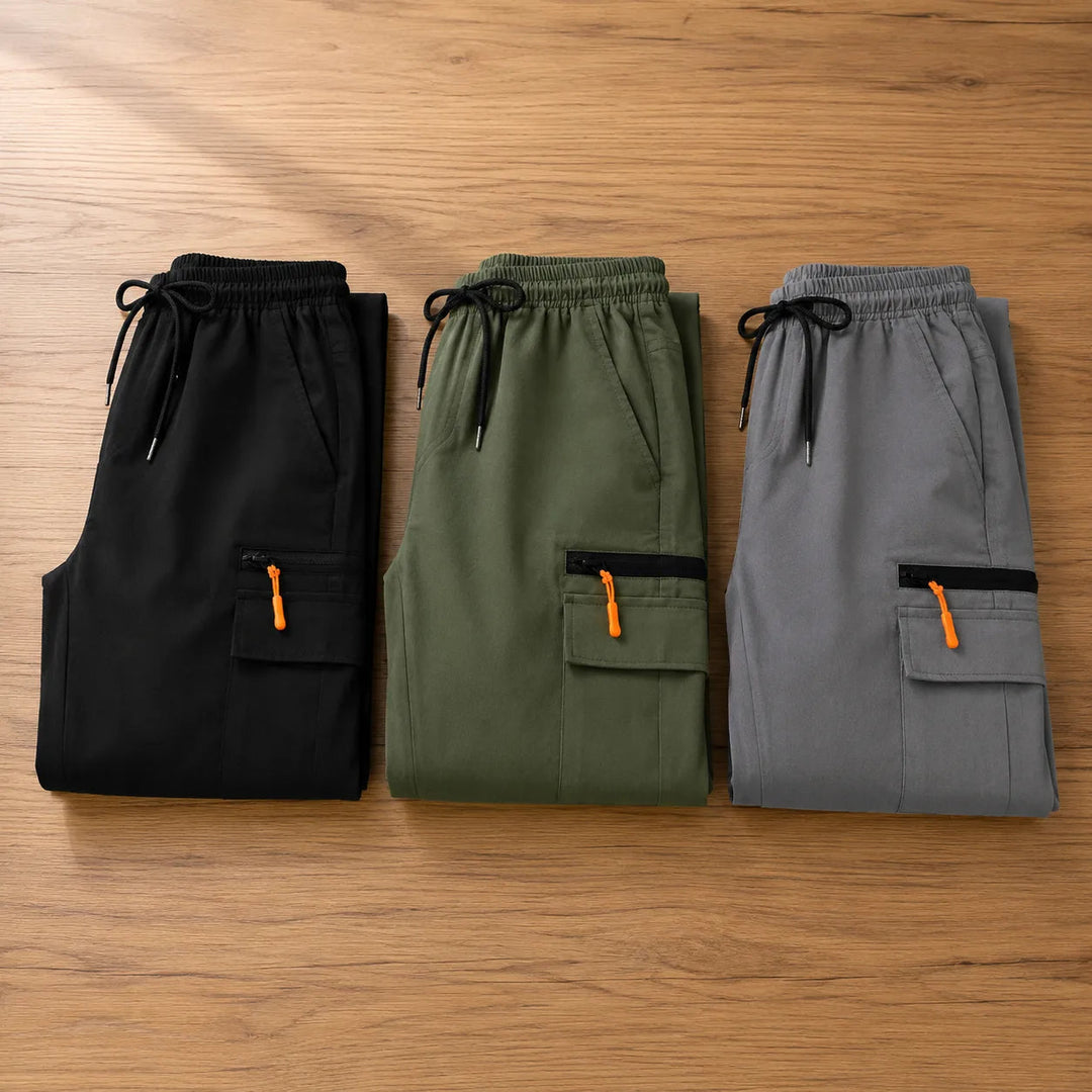 Wide-Leg Drawstring Cargo Pants with Pockets