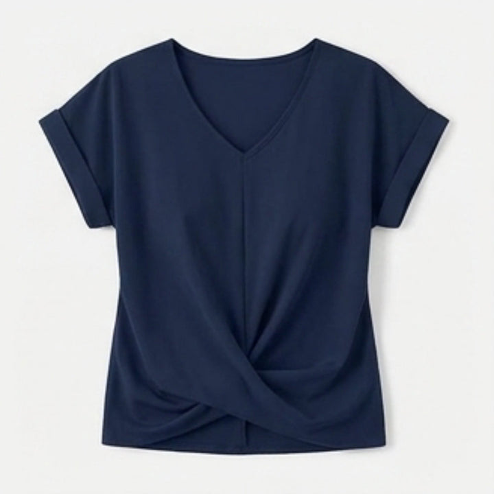 Twist-Knot V-Neck Top for Effortless Everyday Style