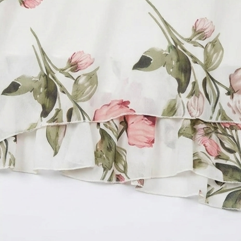 Floral Chiffon Midi Dress