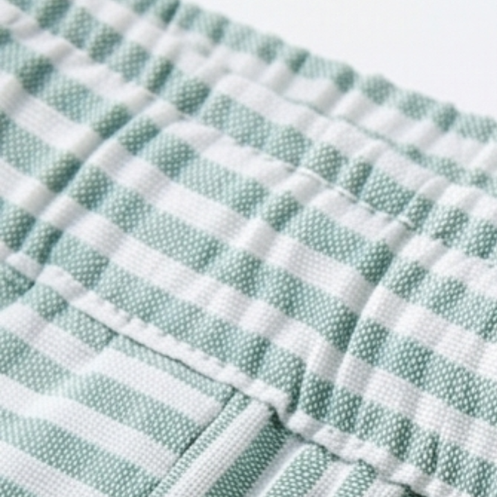 Striped Pants with Elastic Waist — View 9 | Clova
