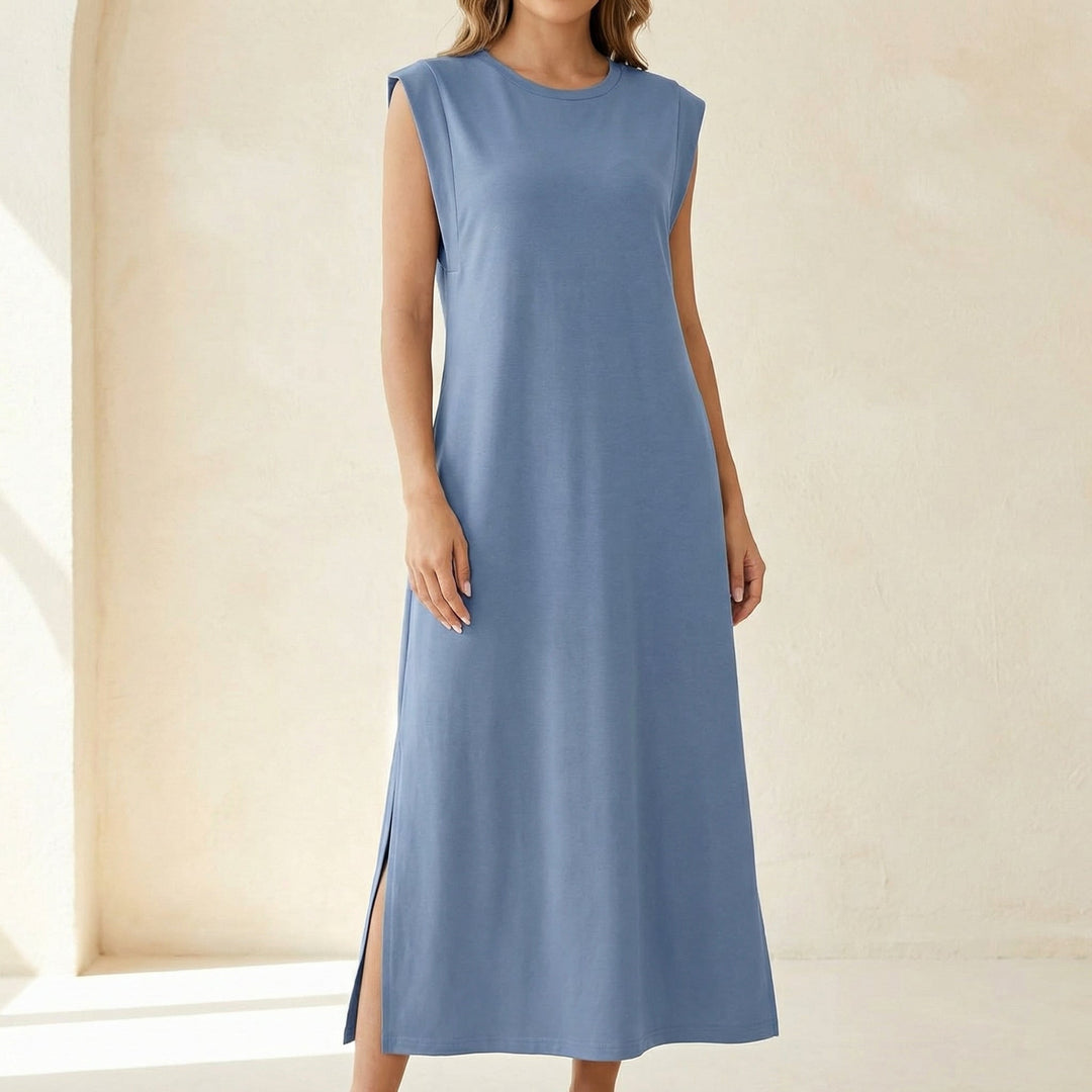 Wrinkle Free Maxi Dress with Side Slit