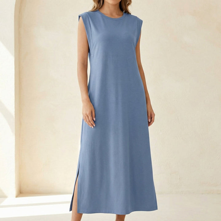 Wrinkle Free Maxi Dress with Side Slit