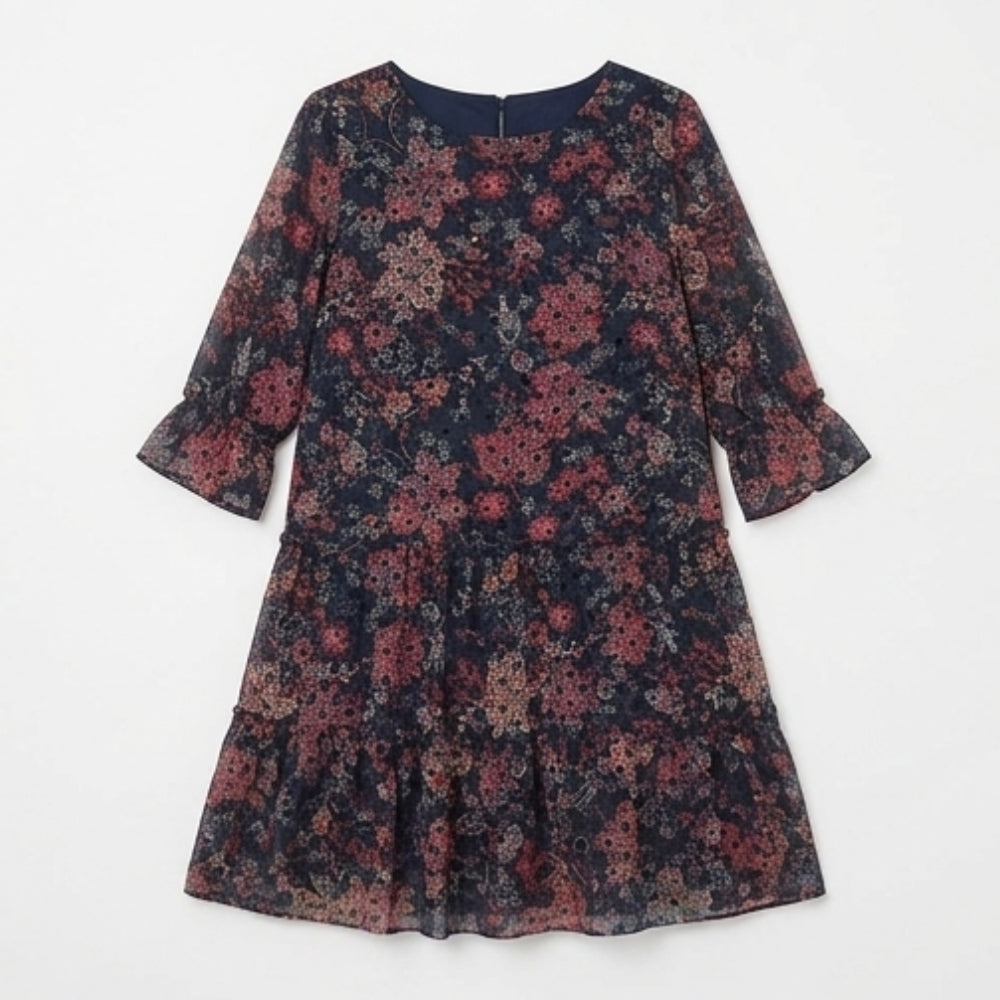 Tiered Chiffon Paisley Dress