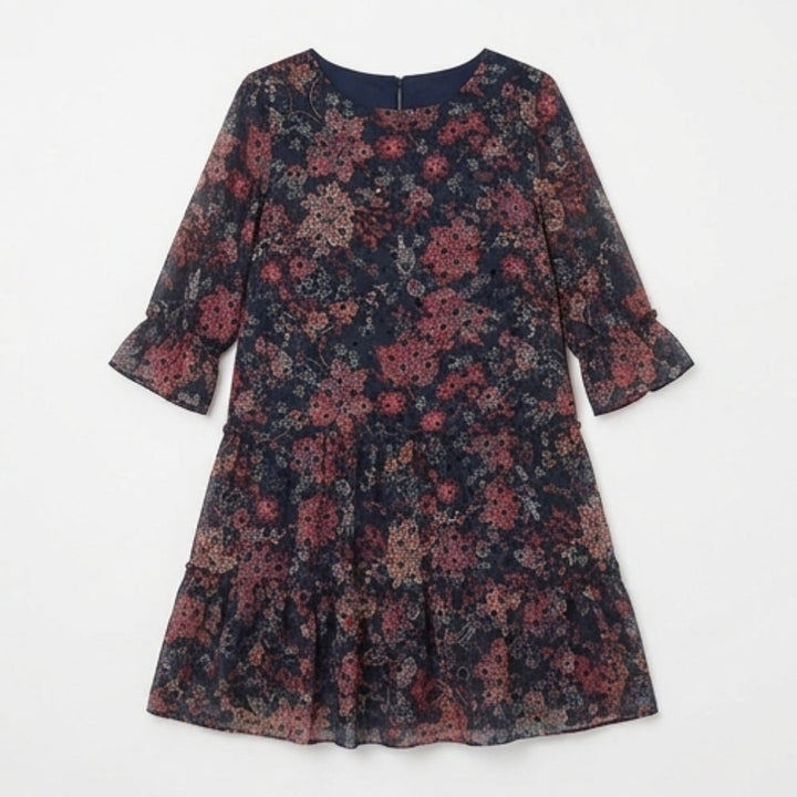 Tiered Chiffon Paisley Dress