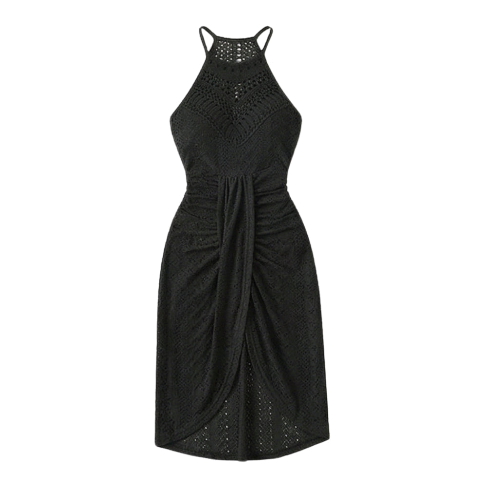 Lace Halterneck Maxi Dress