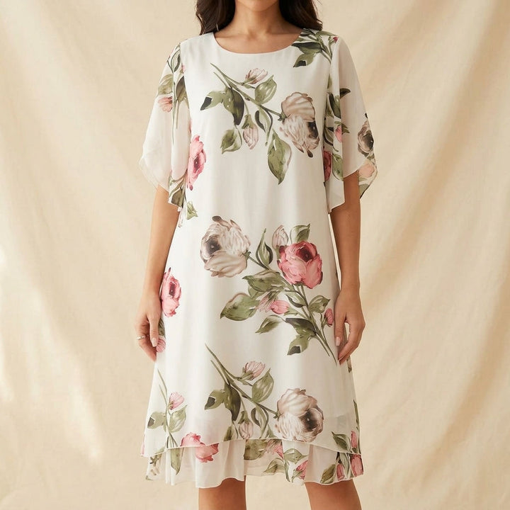 Floral Chiffon Midi Dress
