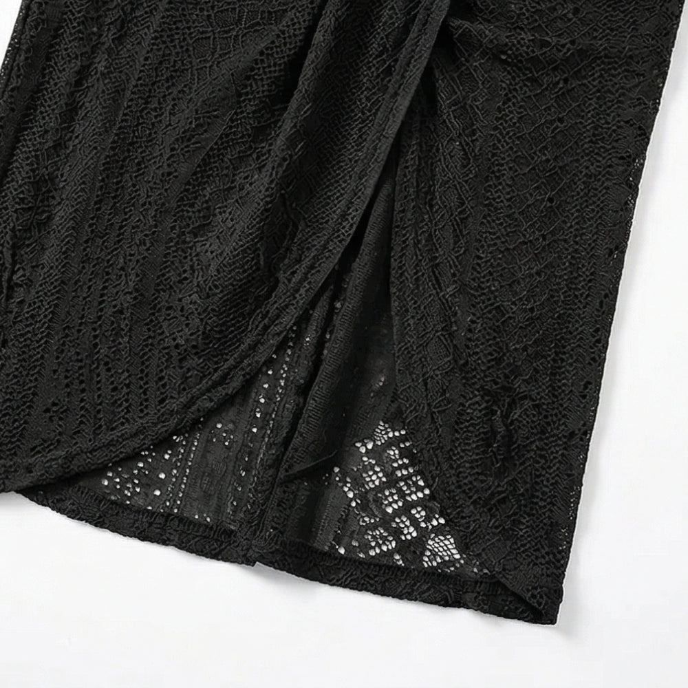 Lace Halterneck Maxi Dress