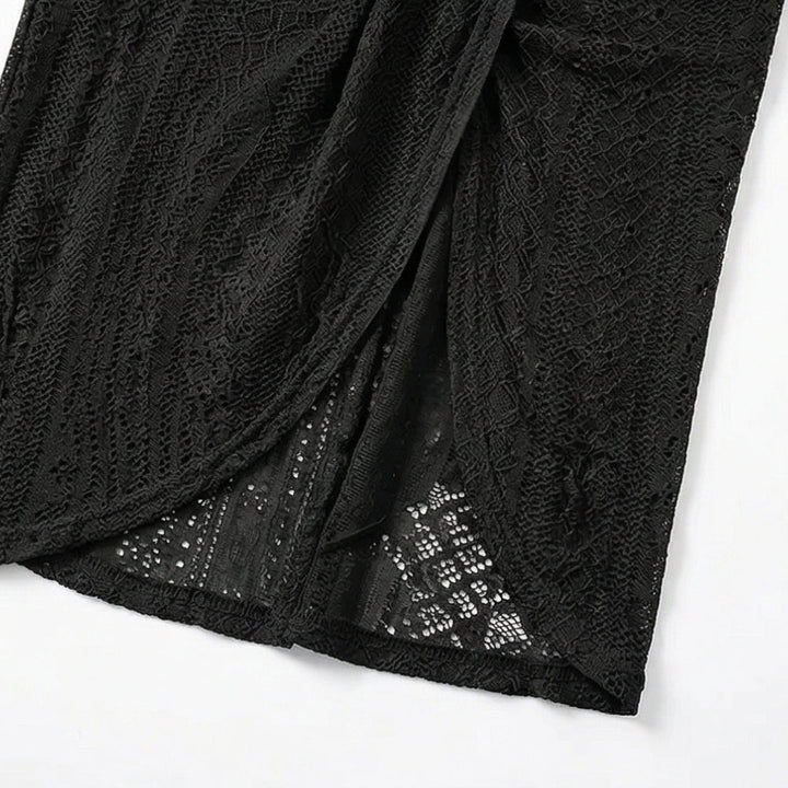 Lace Halterneck Maxi Dress