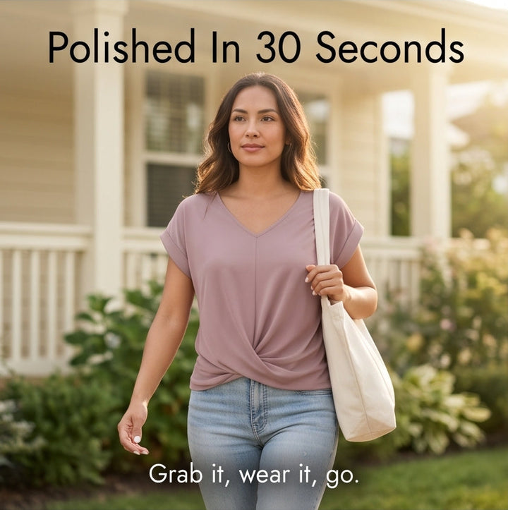 Twist-Knot V-Neck Top for Effortless Everyday Style