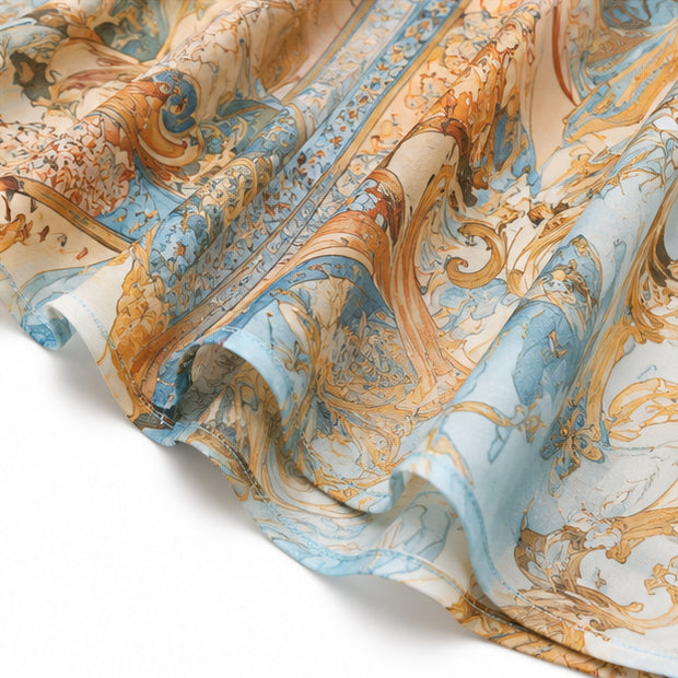 Mediterranean Baroque Print Chemisier Maxi Dress