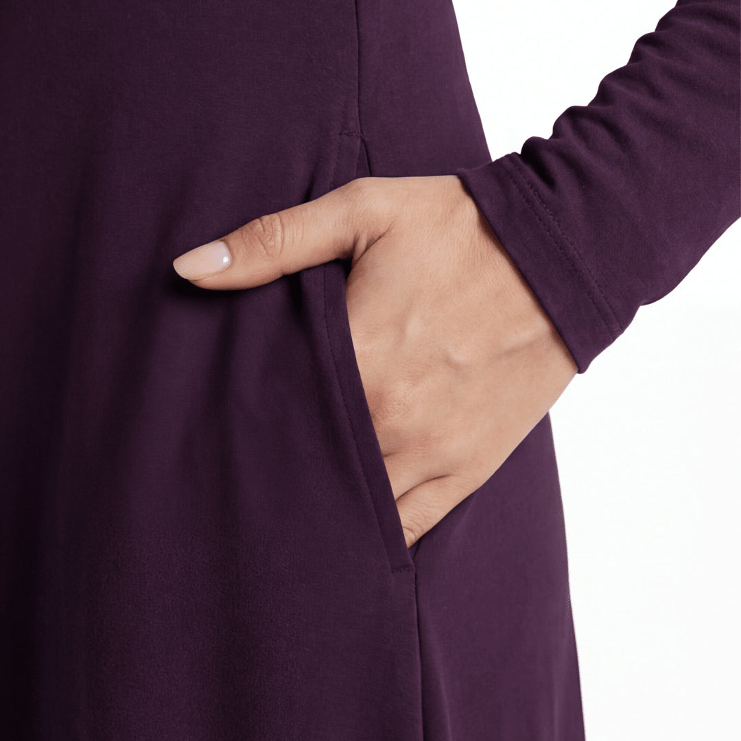 Asymmetrical Draped High Neck Maxi Dress