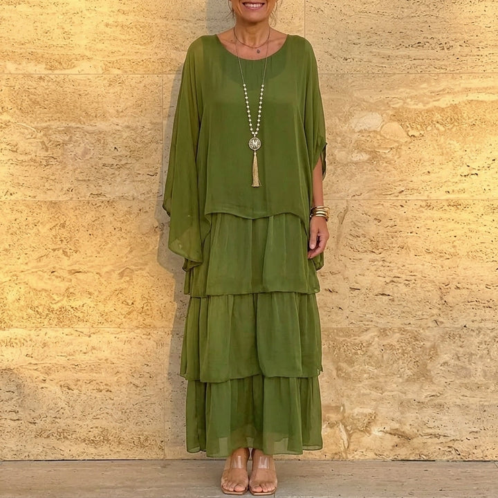 Flowing Tiered Chiffon Maxi Dress