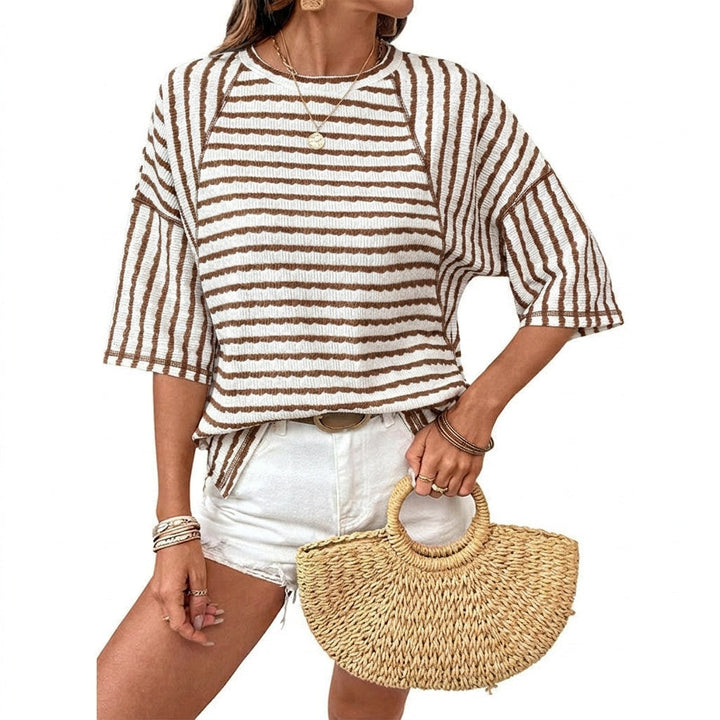 Textured Stripe Relaxed Tee