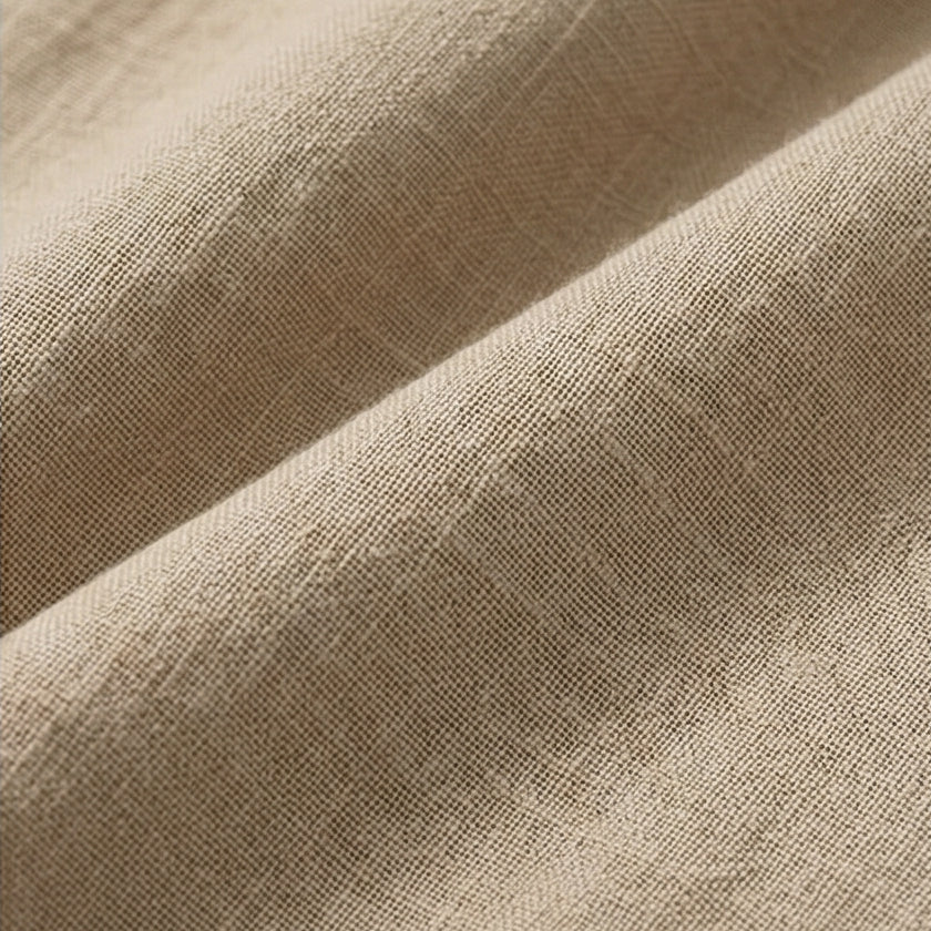 Asymmetric Linen Blend Cropped Pants