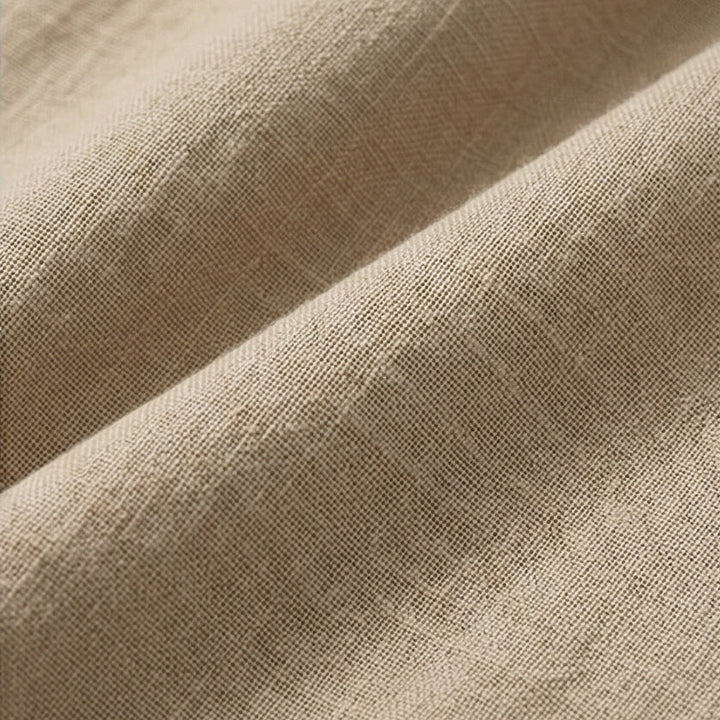 Asymmetric Linen Blend Cropped Pants