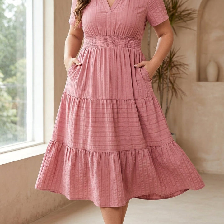 Flowing V Neck Summer Maxi Dress