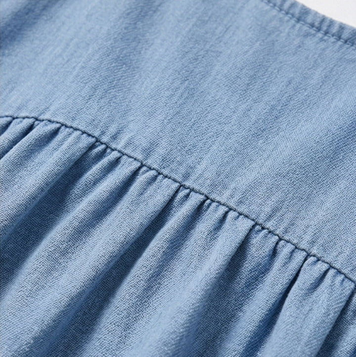Relaxed Denim Suspender Dress with Pockets