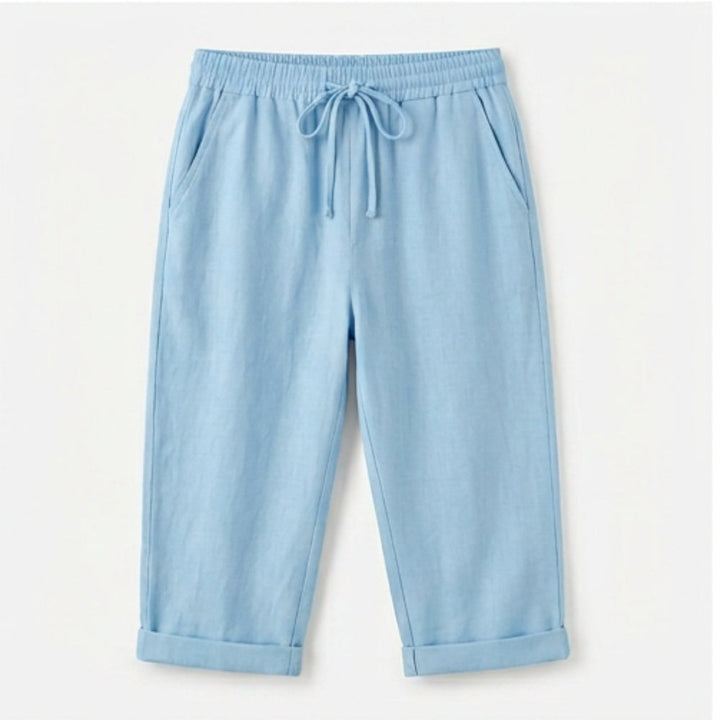 Cotton-Linen Drawstring Capri