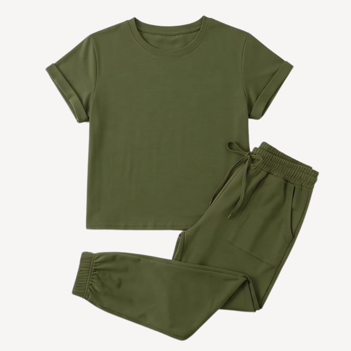 Matching Tee &amp; Jogger Set with Pockets — View 13 | Clova
