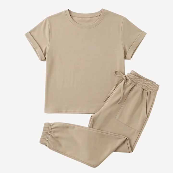 Matching Tee &amp; Jogger Set with Pockets — View 15 | Clova