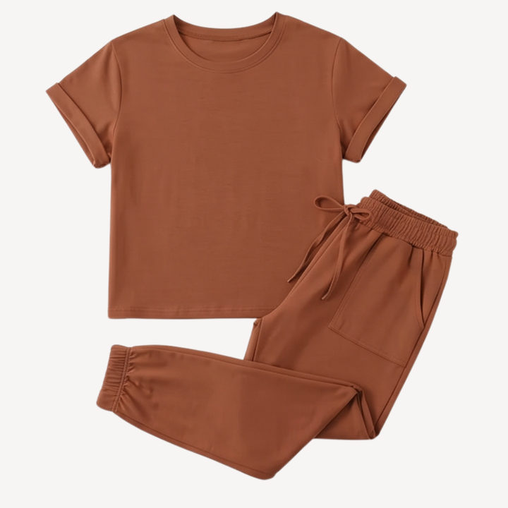 Matching Tee &amp; Jogger Set with Pockets — View 14 | Clova