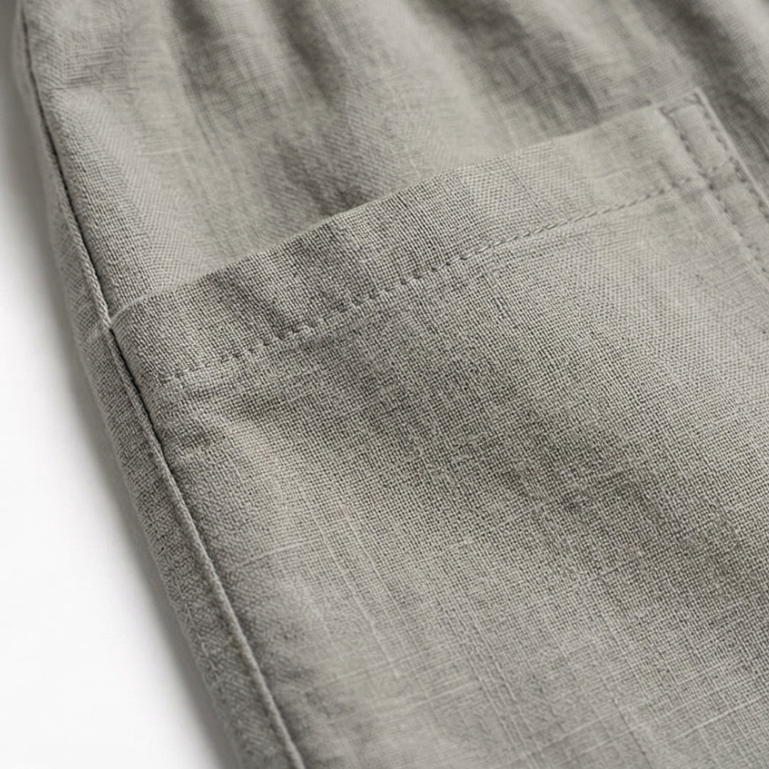 Relaxed Fit Cotton Linen Capris