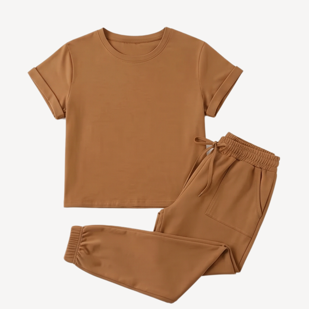 Matching Tee &amp; Jogger Set with Pockets — View 16 | Clova