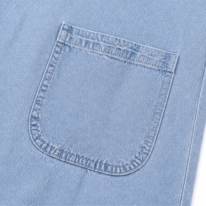 Light Denim Shirt Dress with Pockets, A-Line Mini for Women