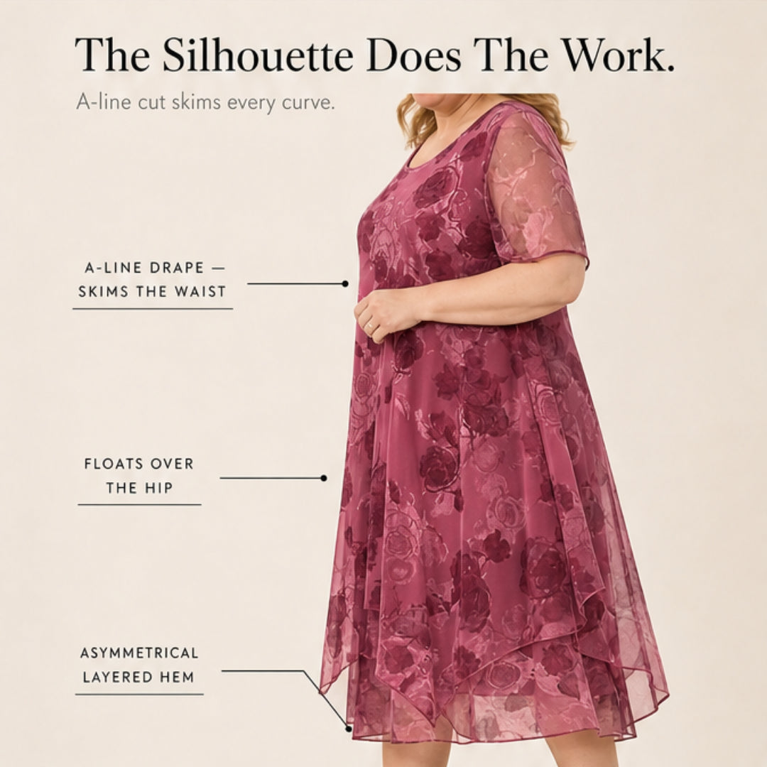 Layered Chiffon Floral Dress