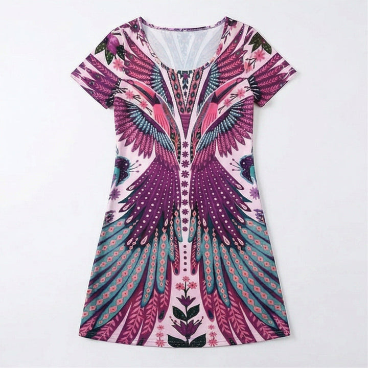 Bold Peacock Wingspan Summer Dress