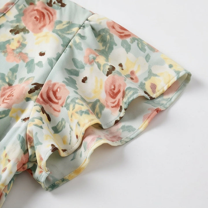 Floral V-Neck Smocked Waist Midi Dress