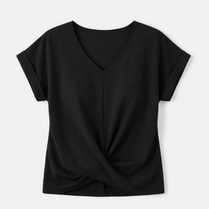 Twist-Knot V-Neck Top for Effortless Everyday Style