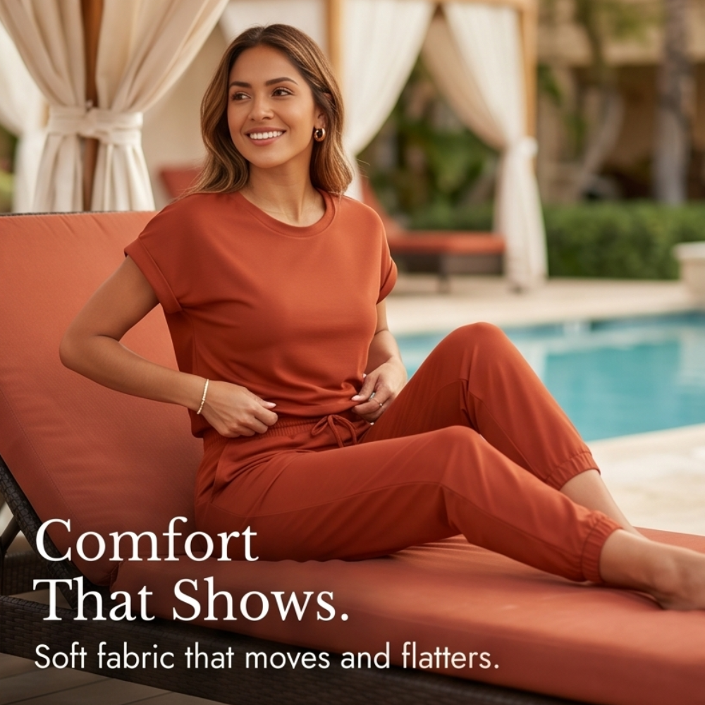 Matching Tee &amp; Jogger Set with Pockets — View 7 | Clova