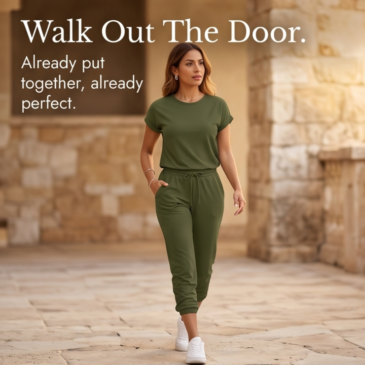 Matching Tee &amp; Jogger Set with Pockets — View 6 | Clova
