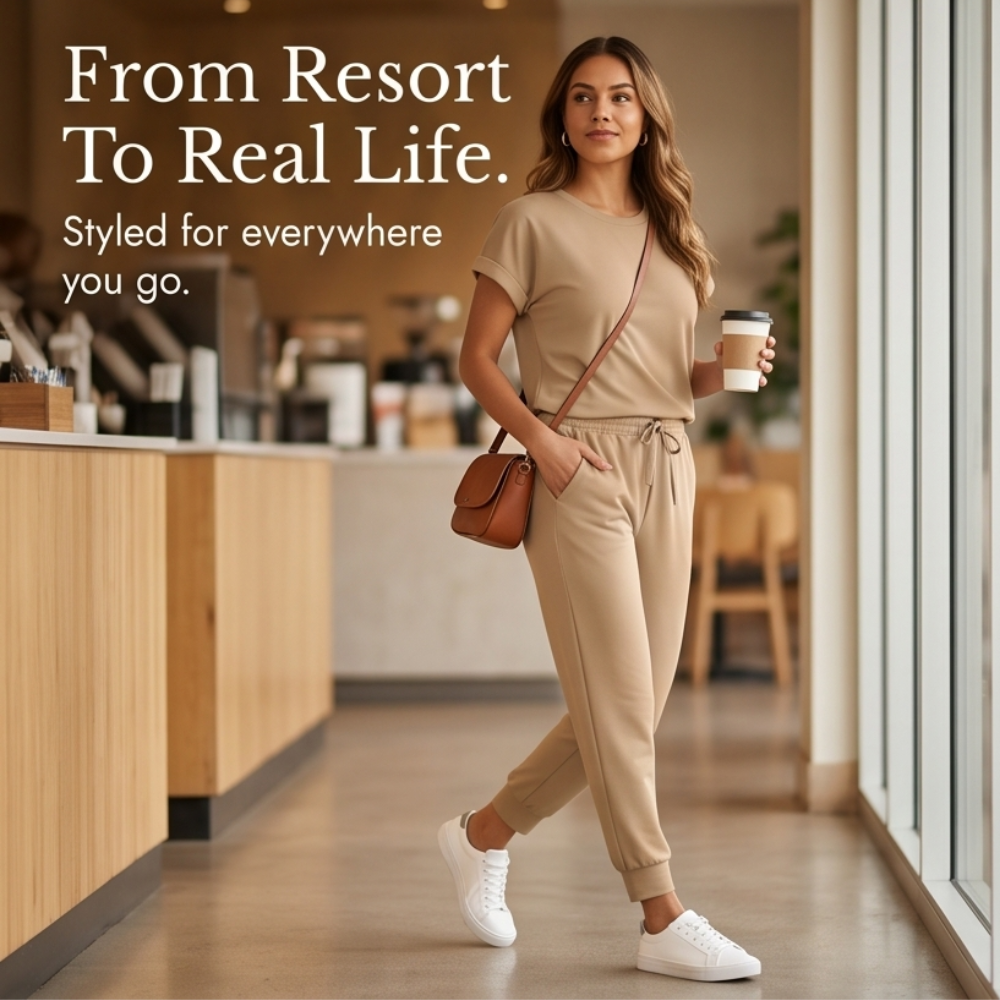 Matching Tee &amp; Jogger Set with Pockets — View 8 | Clova