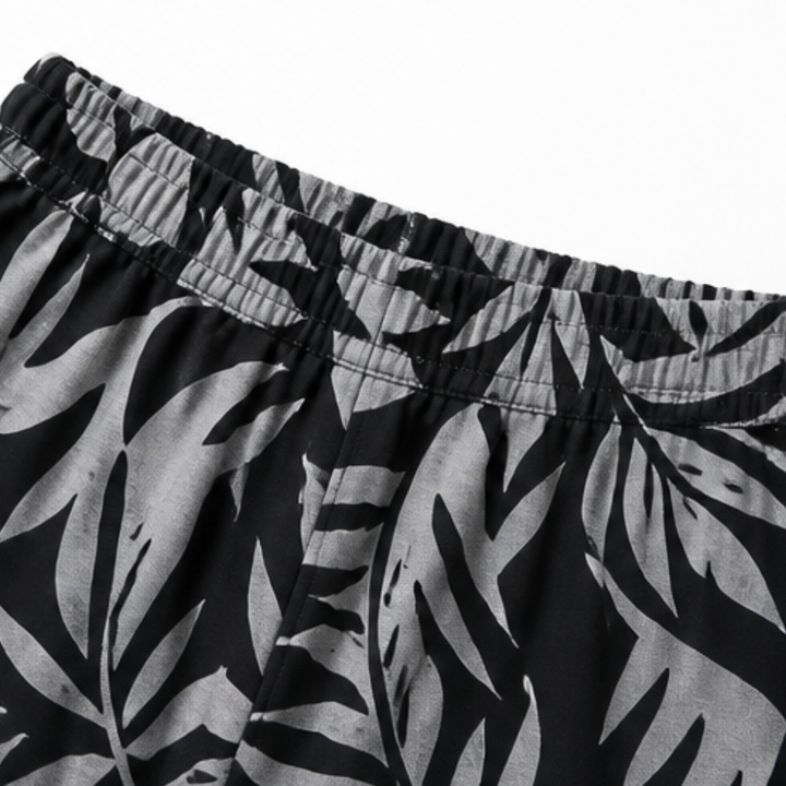 V-Neck Top &amp; Leaf-Print Wide-Leg Pants Set — View 16 | Clova