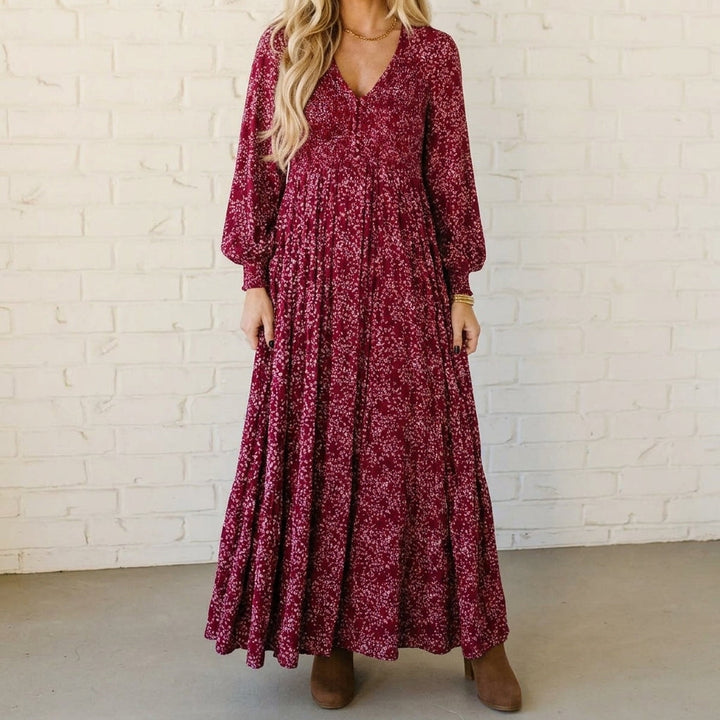 Smocked Waist Floral Maxi Dress