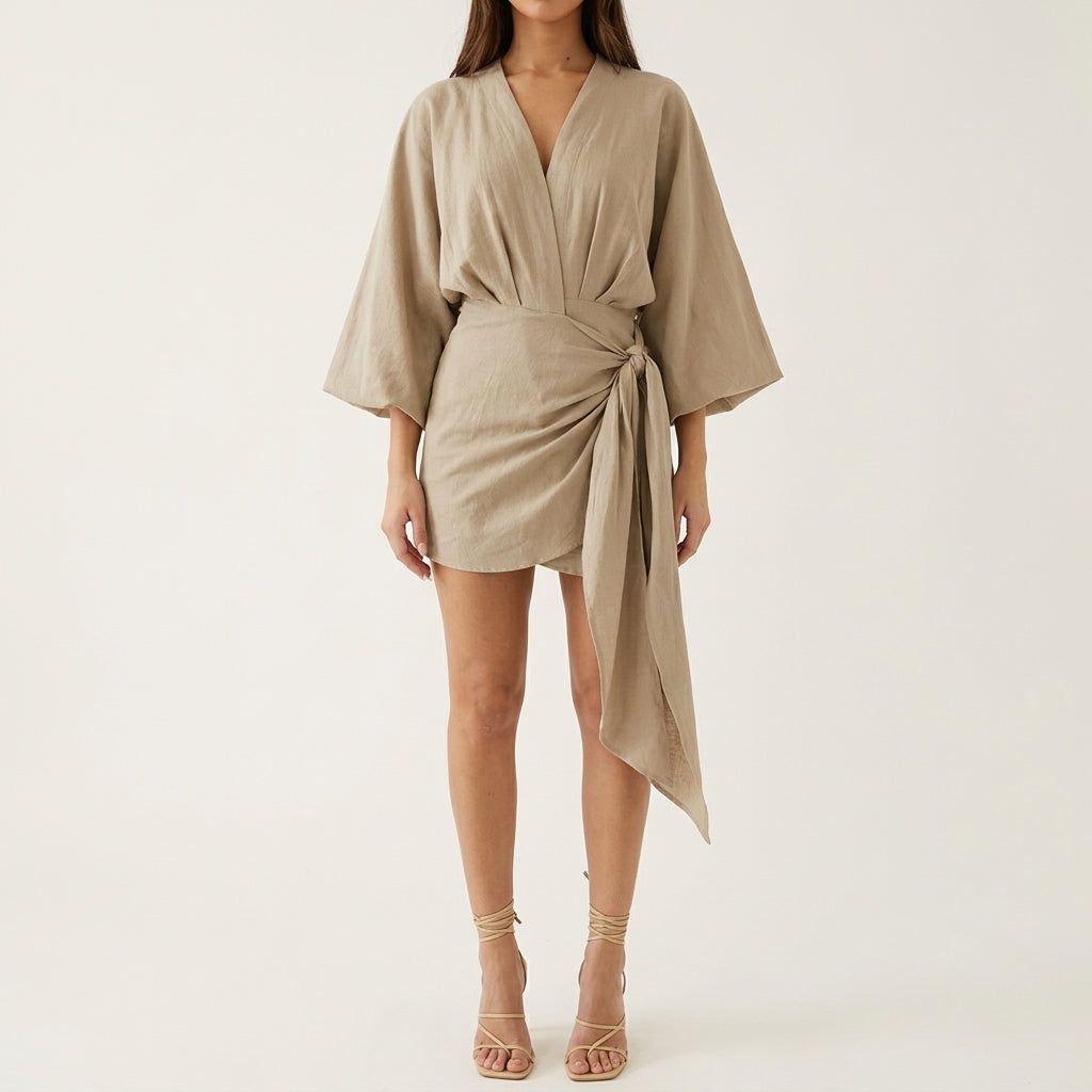 Kimono Sleeve Wrap Dress