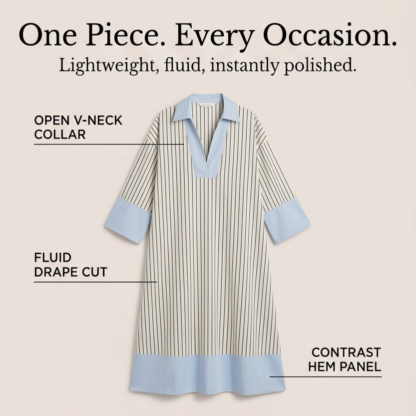 Lightweight Striped Midi Dress