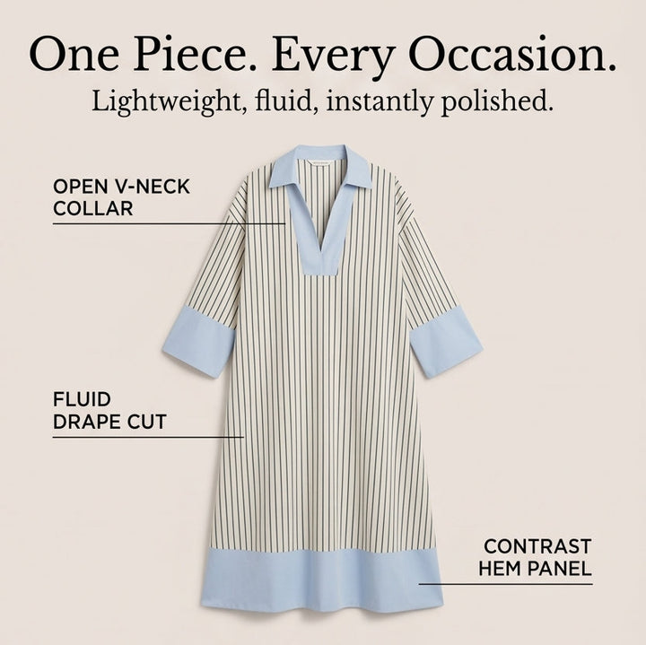 Lightweight Striped Midi Dress