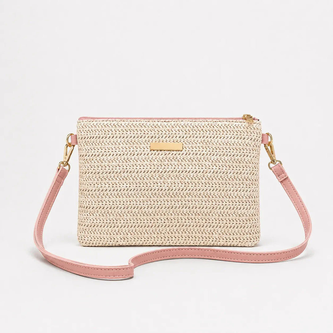 Woven Straw Crossbody Clutch Bag for Women
