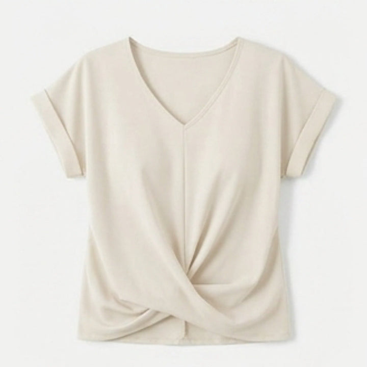 Twist-Knot V-Neck Top for Effortless Everyday Style