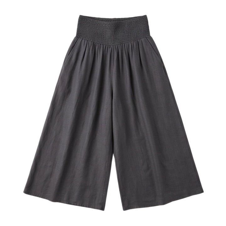 Smocked Waist Wide Leg Palazzo Pants