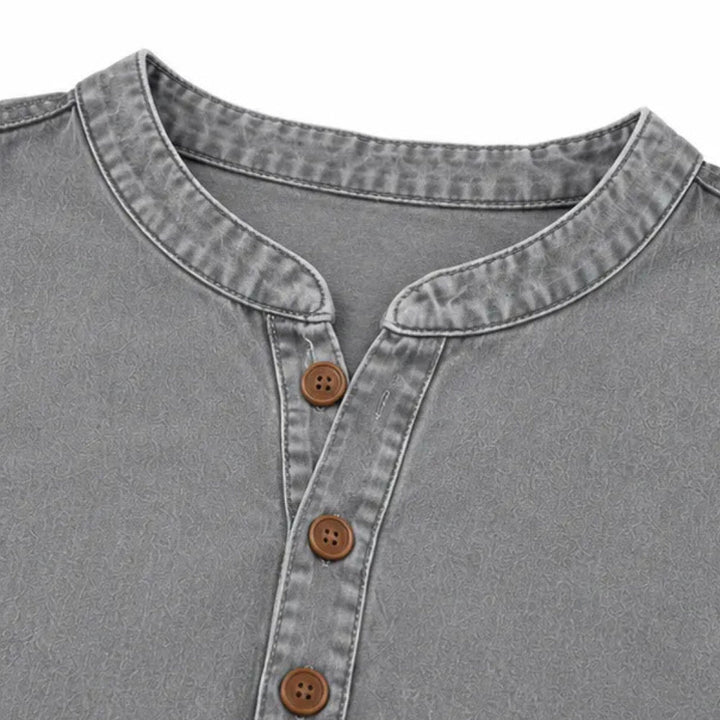 Henley Tunic Top with Side Buttons for Women