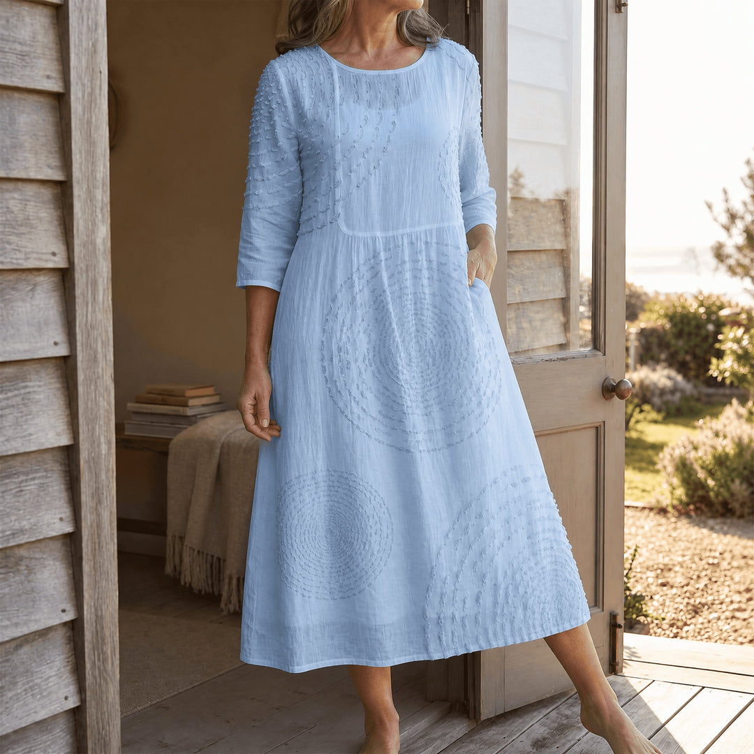 Embossed Texture Midi Dress