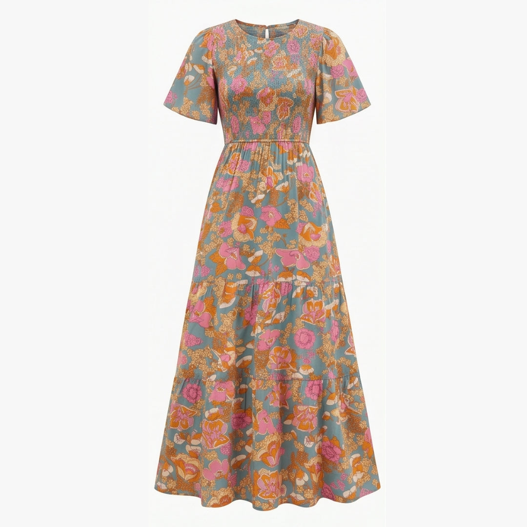 Smocked Floral Maxi Dress for Spring