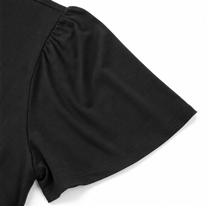 Plus Size V-Neck Twist Front Flutter Sleeve Dress with Pockets